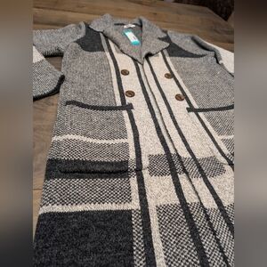 PINK CLOVER Hayley Double Pocket Coatigan, Gray, Women’s Large